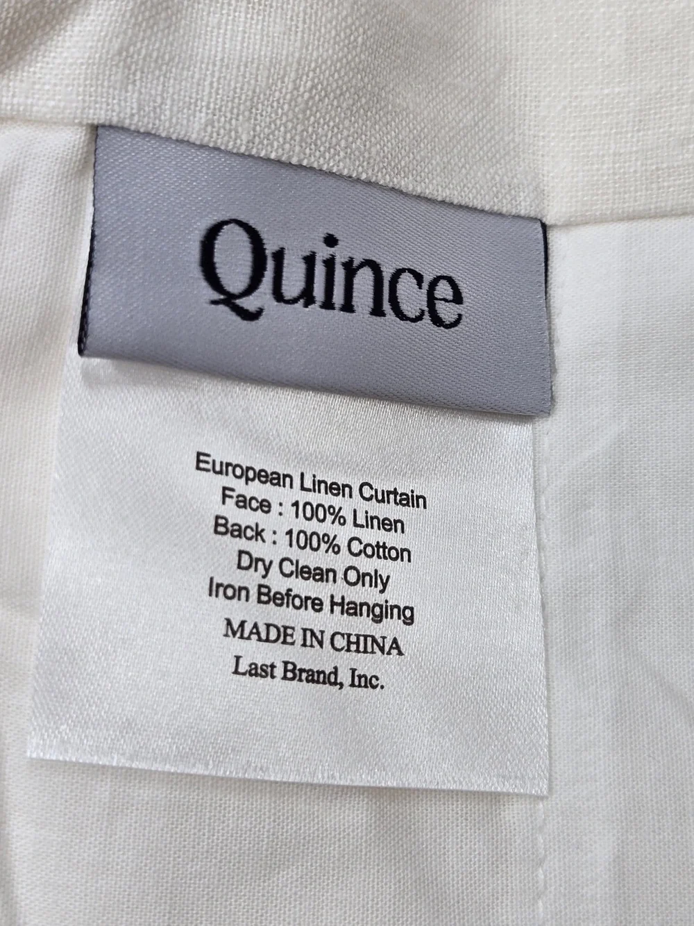 NWT QUINCE Set Of 2 48x96 European Linen Curtains Cream 9382